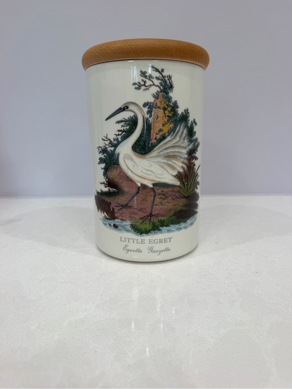 Vintage Portmeirion Birds of Britain Canister - Little Egret made in England